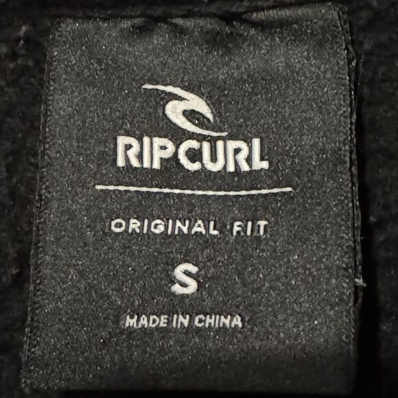 Rip Curl Sweater Mens S Black Quarter Zip Fleece Surf Pullover Logo Sweatshirt - Picture 5 of 8
